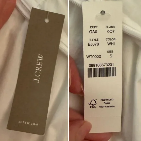 J Crew White Babydoll Cami Top Cotton Peplum Blouse Size Small Adjustable Straps - Picture 5 of 11